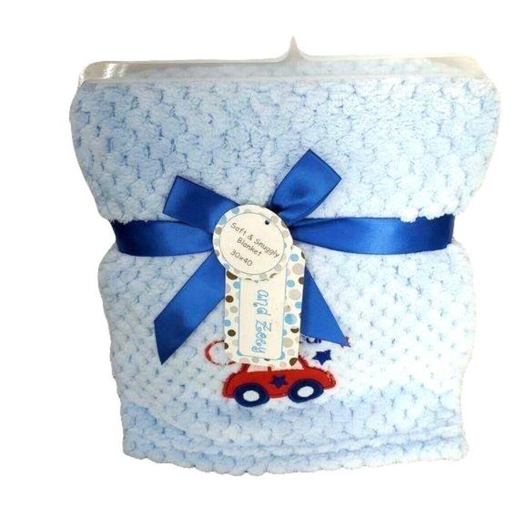 Zak And Zoey‎ Soft Snuggly Blue Blanket 30x40 - Picture 1 of 5